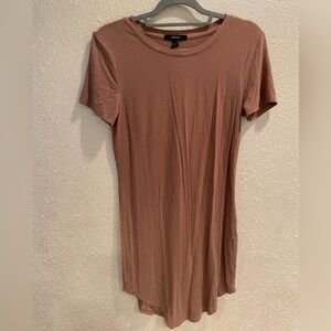 Forever 21 Tan Short Sleeve T-Shirt Dress